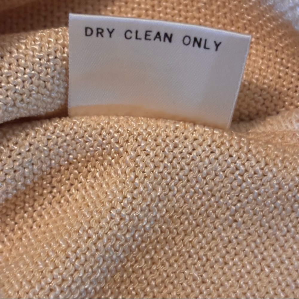 St. John Sport Cream-Gold Tint V-Neck Sweater - Sz Small EUC - Picture 9 of 9